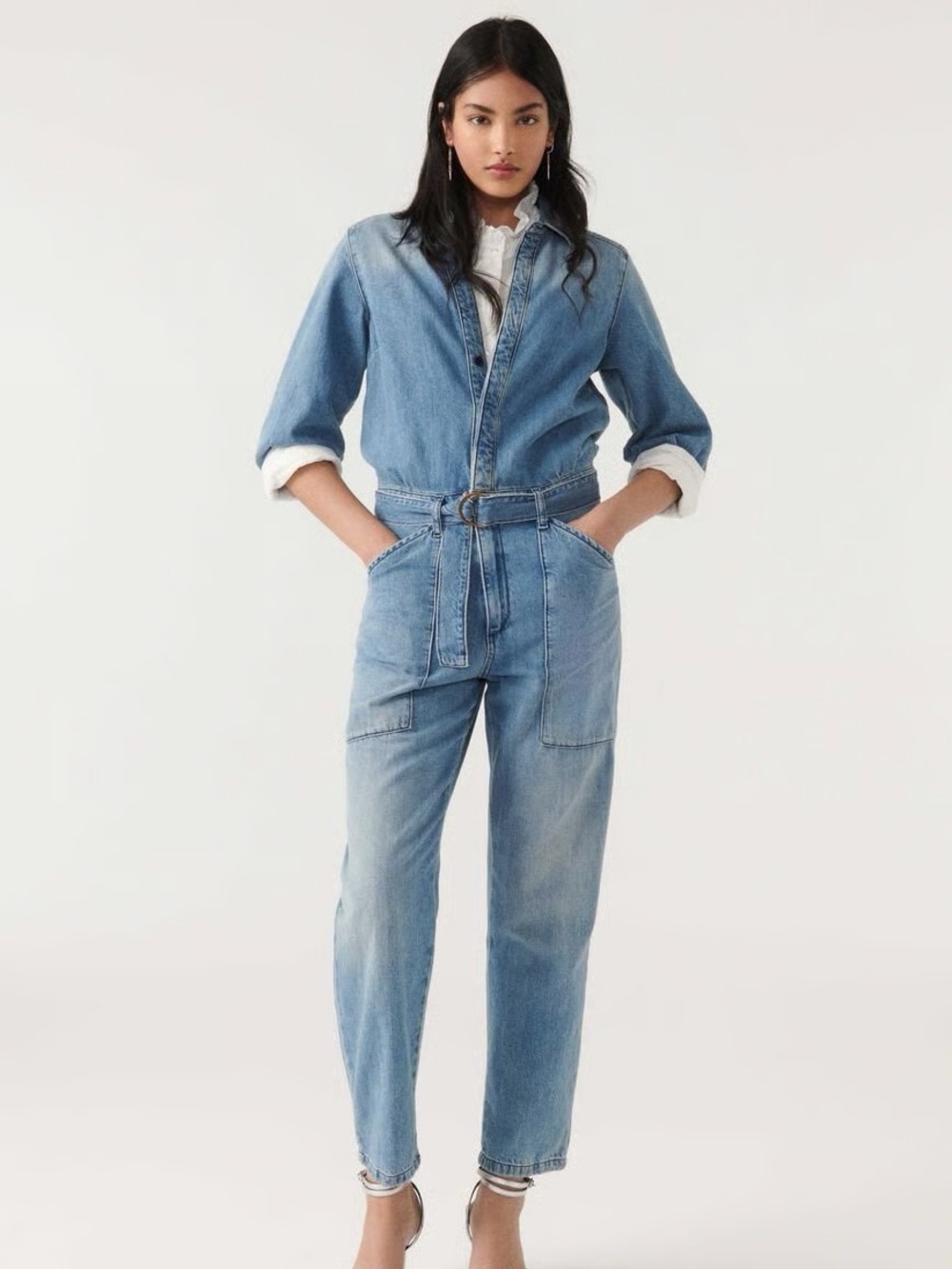 Ba&sh Blue Denim Jumpsuit